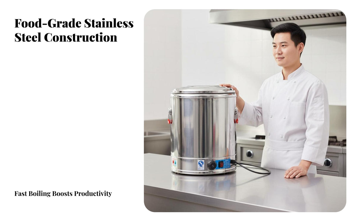 Automatic Keep Warm Multi-Purpose Cooking Barrel Easy to Clean Large Capacity Soup Kettle Adjustable Temperature Control Commercial Electric Stock Pot Energy Saving for Caterers, Food Vendors, Restaurant Personnel, Cafeteria, Hotel, Buffet