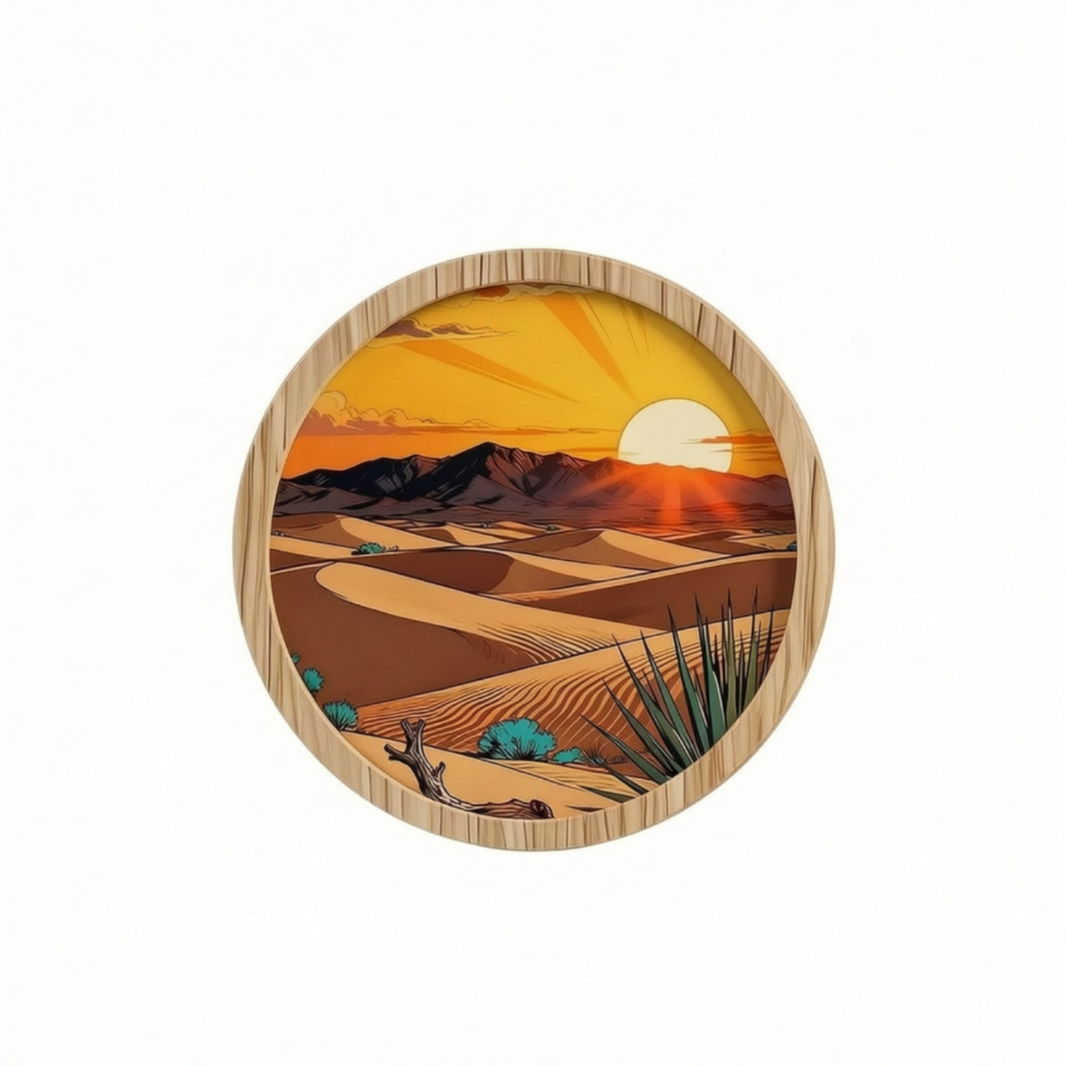 Round Wooden Wall Art Self-Adhesive Wooden Plaque Layered Wood Plaque Flat for Living Room, Bedroom, Entryway