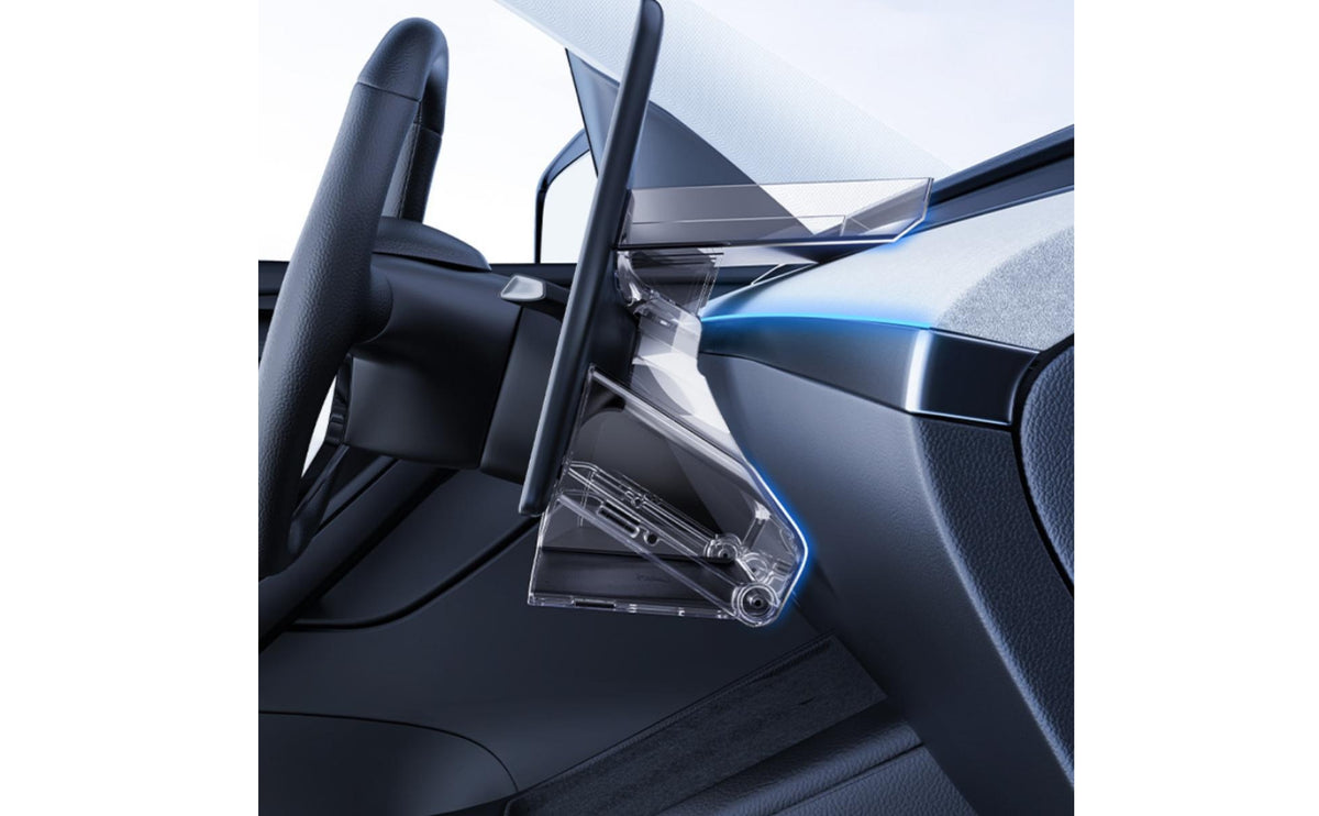 Concealed Under-Screen Organizer with ETC Bracket Smoky-Black Under-Screen Storage Box for Electric Vehicle Model Y Owners