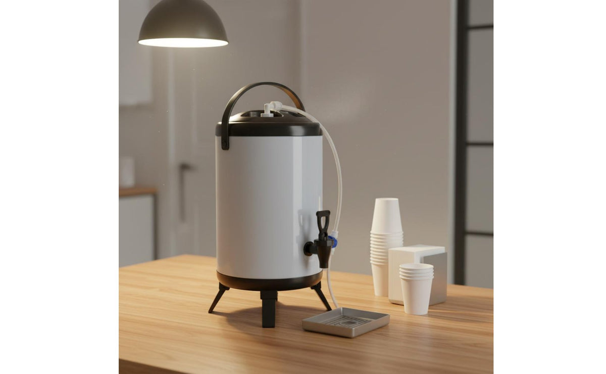 Automatic Water Refill Dispenser Large Capacity Milk Tea Insulation Barrel Hot and Cold Beverage Urn Portable Handle for Parties