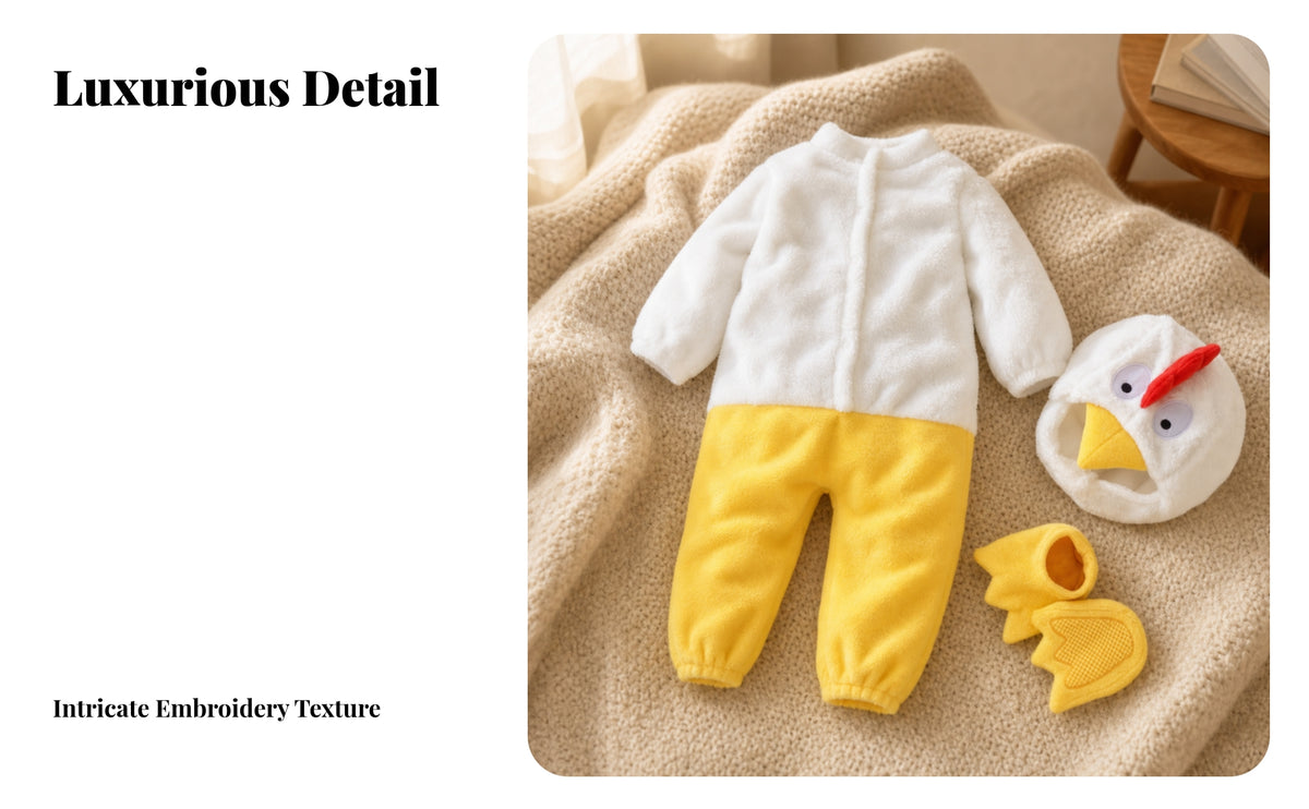 Adorable Infant Costume | soft-touch material, Chicken Romper with Shoe Covers, infant Chicken Costume, for Halloween