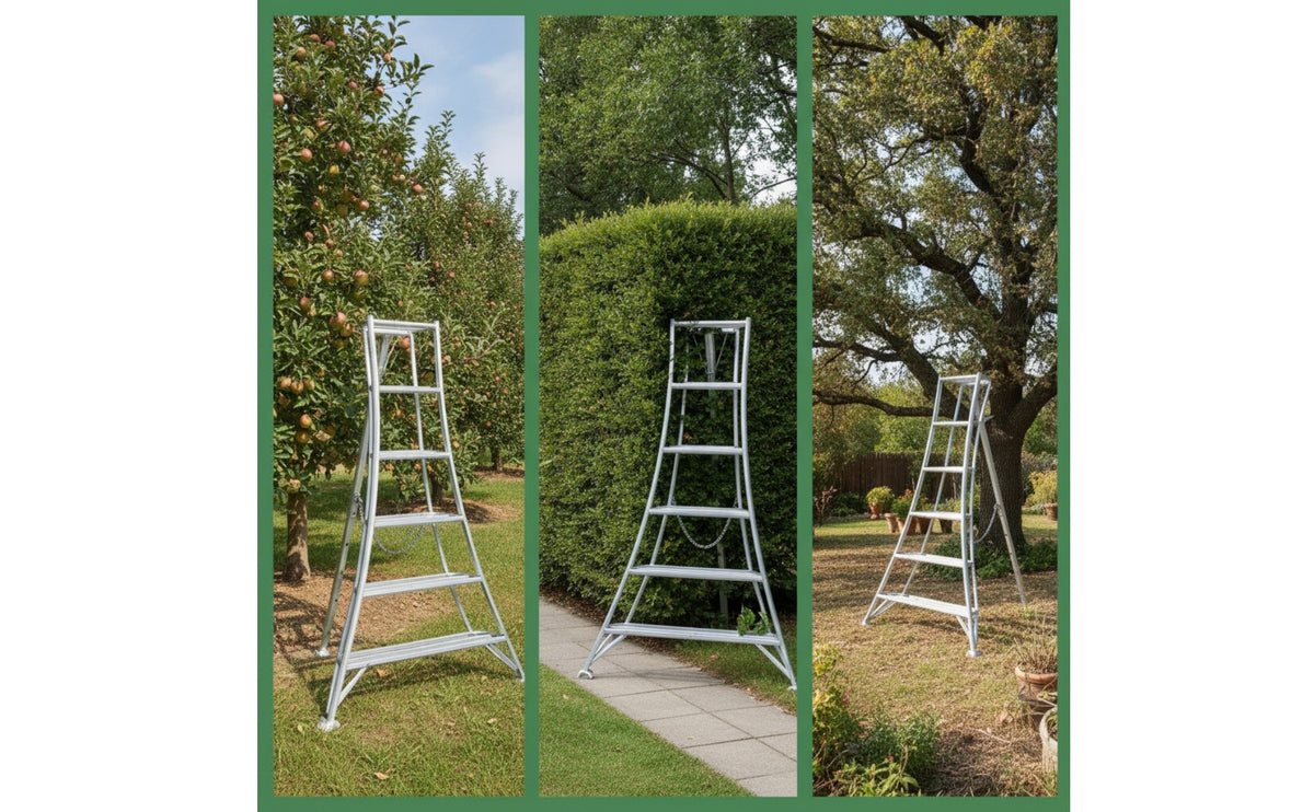 Three-Legged Orchard Ladder Aluminum Tripod Ladder Wide-Step Folding for Orchardists