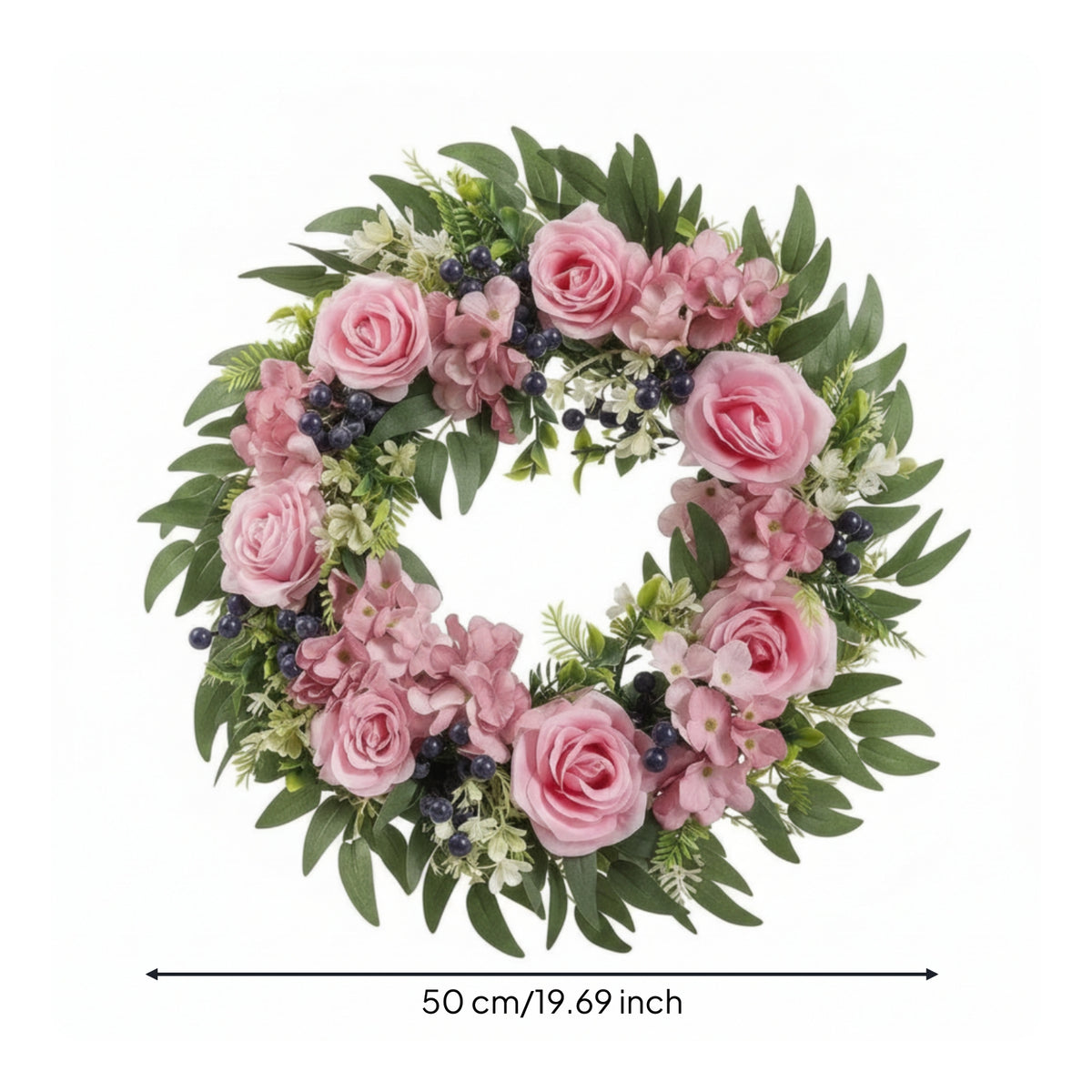 Rose and Peony Wreath Spring Wreath with Pink Roses Summer Lush for Entryway, Wall Decor