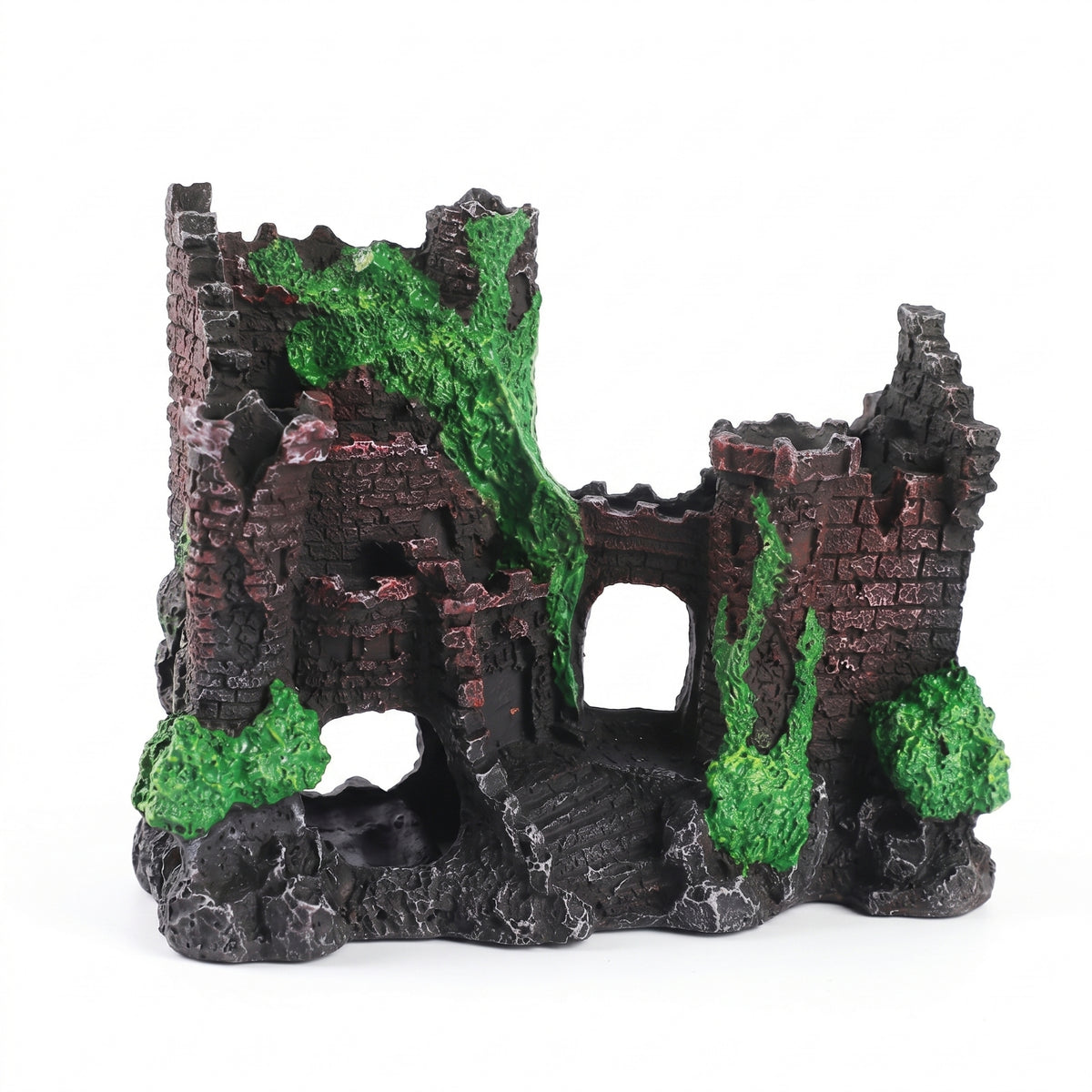 Hollow Castle Ruins Decoration Textured Aquarium Decor with Cave Realistic Castle Ruins Antique for Aquariums