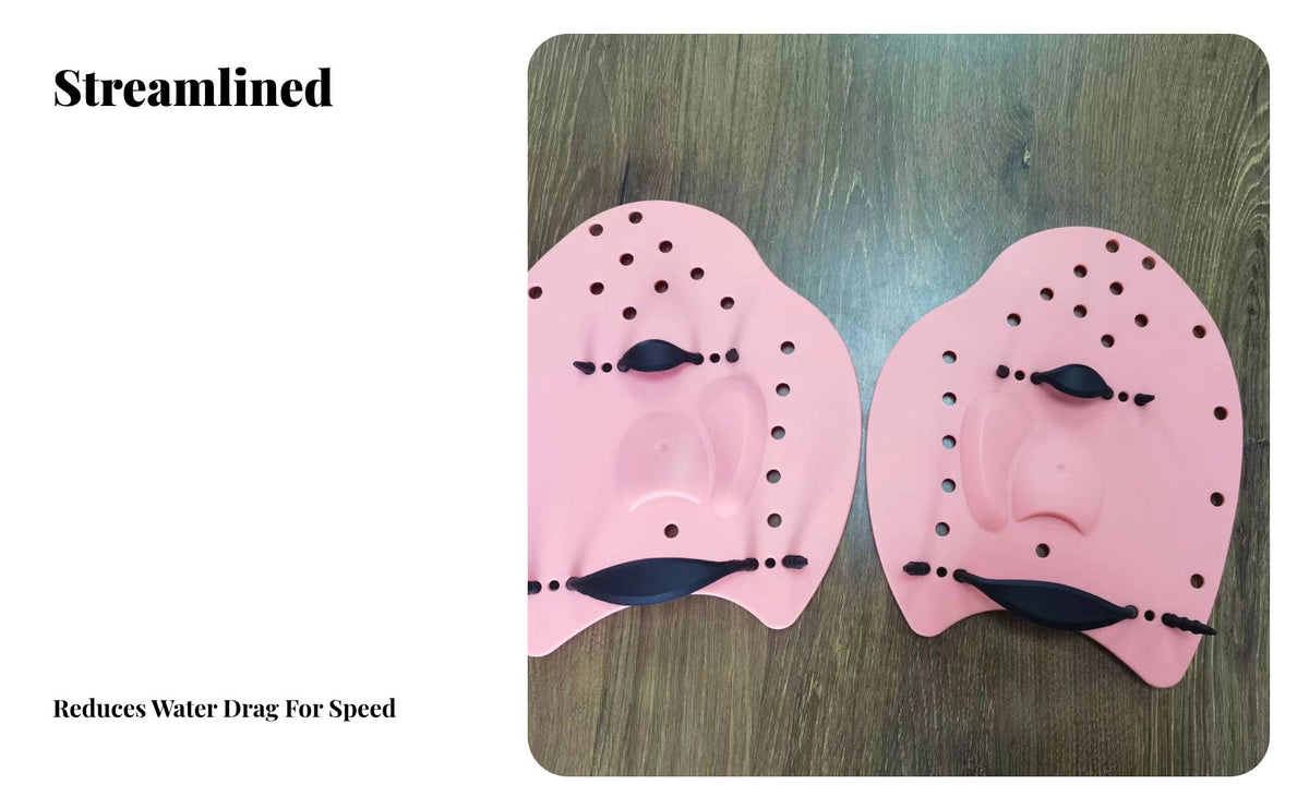 2 Pieces Improves Speed and Form Swimming Hand Paddles Ergonomic Design Webbed Swim Paddles Lightweight for Adults, Teens
