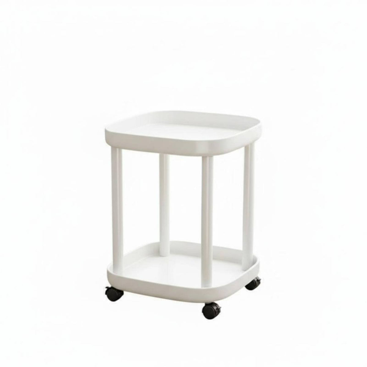 Multi-Functional 2-Tier C-Shaped Stand Stable Construction 2-Tier C-Shaped Table Sturdy Structure Household Furniture Easy Assembly for Apartment Dwellers, Office Workers, Living Room, Balcony, Small Areas, Entryway