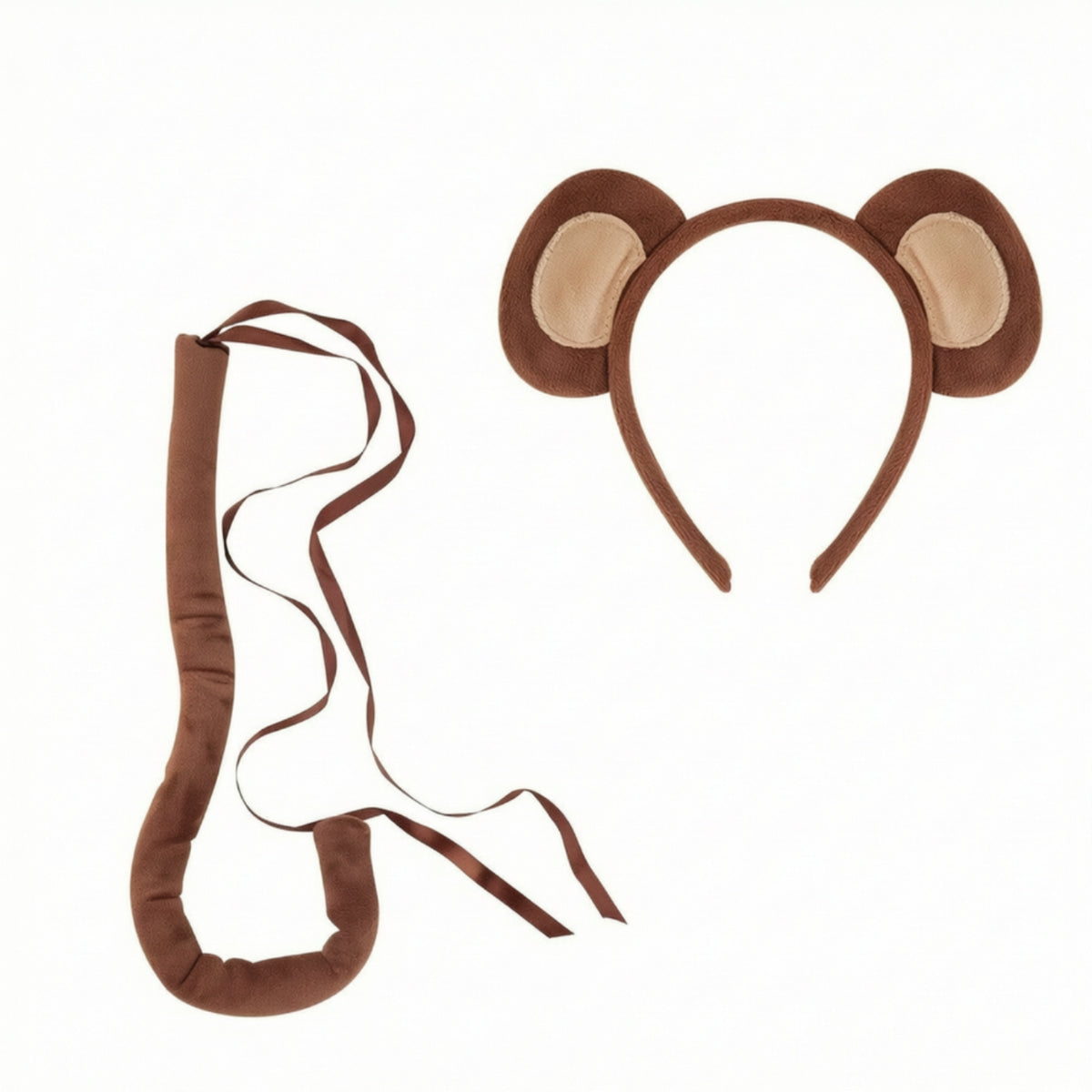 Monkey Ears Headband and Tail Set Soft Monkey Headband and Tail Set Furry