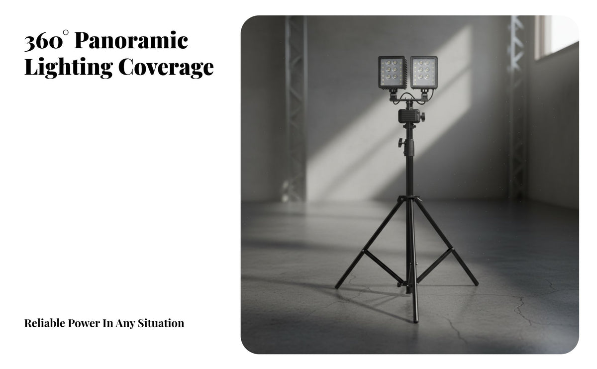 Power-Storing Illuminating Task Complete Panoramic Lighting Degree Lighting Adjustable Tripod Floodlight Sturdy Portable Emergency Light