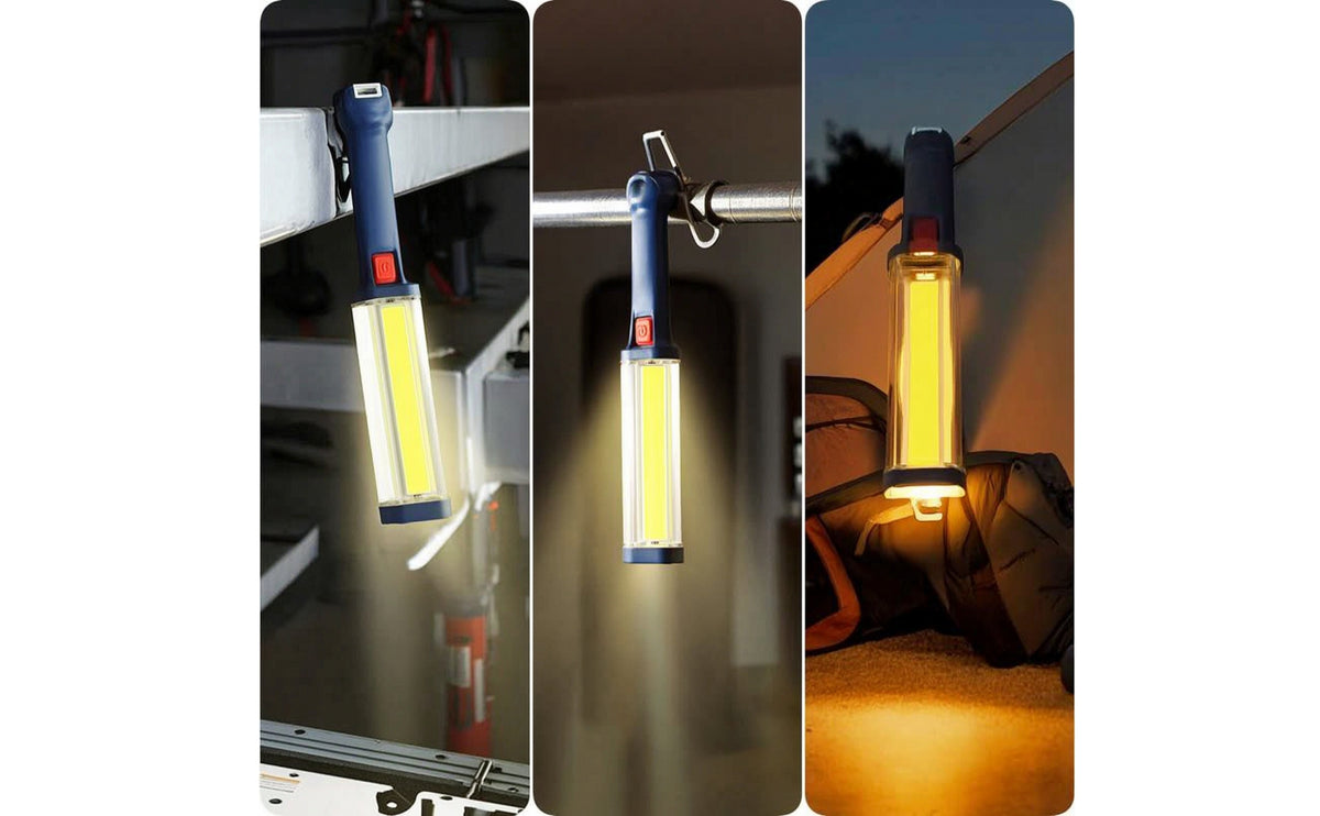 Hands-Unrestricted COB Work Light with Base Cordless Rechargeable Work Light with Hook Portable Inspection Lamp Handheld for Mechanics, DIYers, Car Repair, Garage, Emergencies