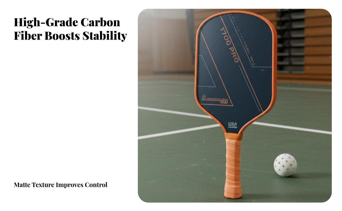 Pickleball Paddle Ergonomic Grip Carbon Fiber Pickleball Paddle Racket Sports Equipment Extended Shape USAPA Approved