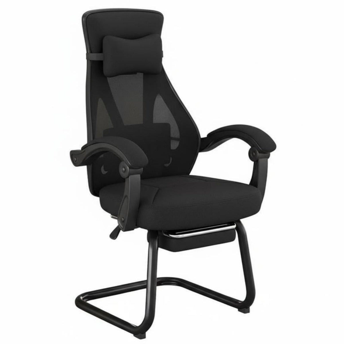 Ergonomic Support Sled Base Mesh Chair Padded Seat Mesh Back Sled Chair Sturdy Frame Office Furniture for Students, Conference Attendees, Guests, Study Room, Reception Area