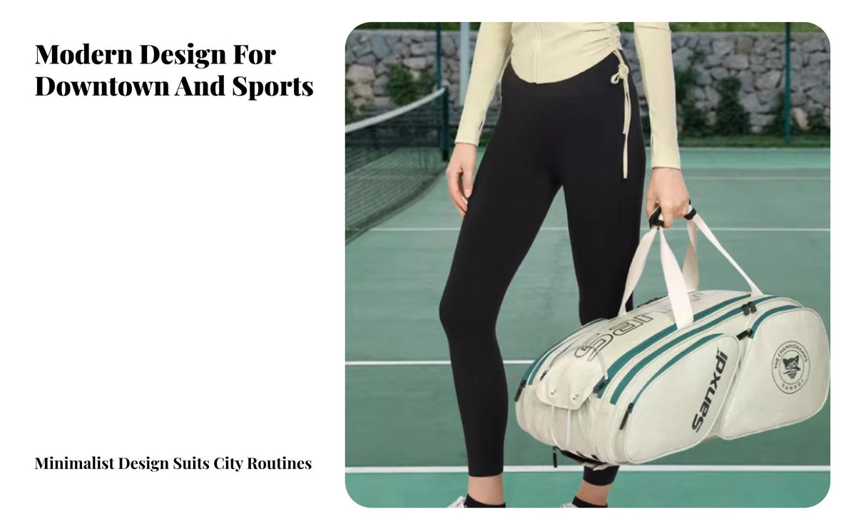 Pickleball Racket Bag Multiple Pockets Multi-Pocket Sports Backpack Racquet Bag with Shoe Compartment Large Capacity