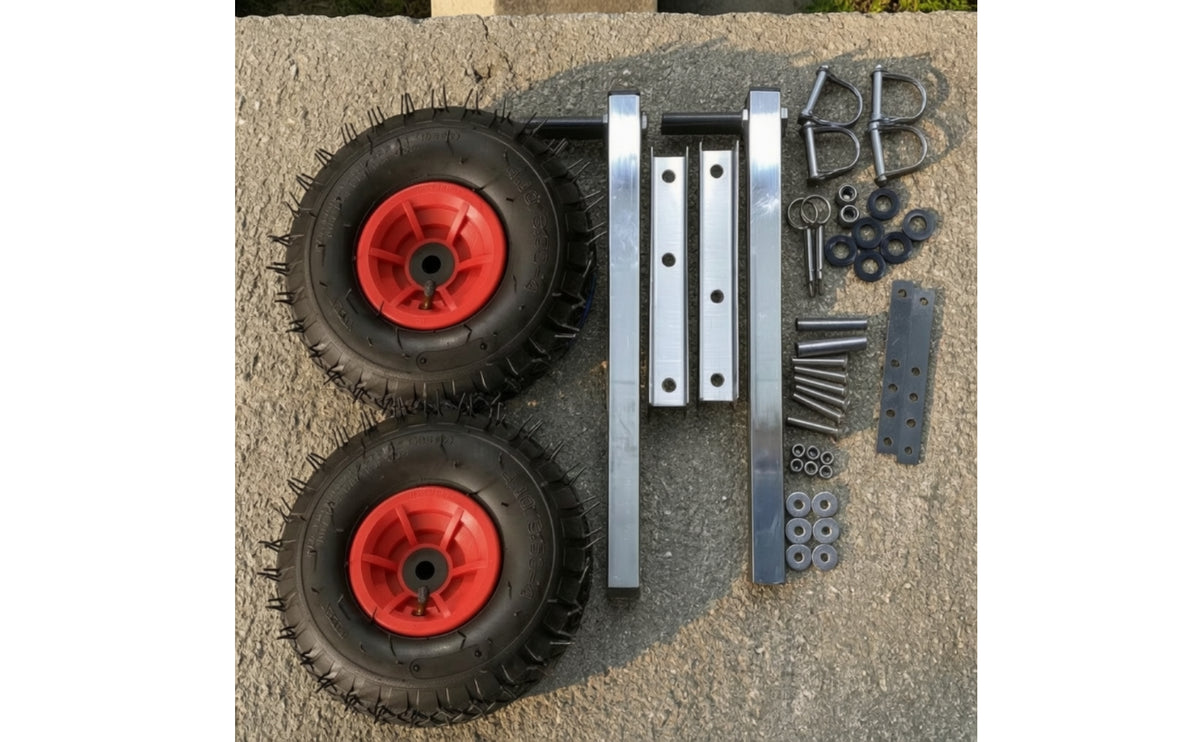 Boat Transom Wheel Assembly | Stainless Steel, Foldable, Inflatable Boat Wheels with Pneumatic Tires