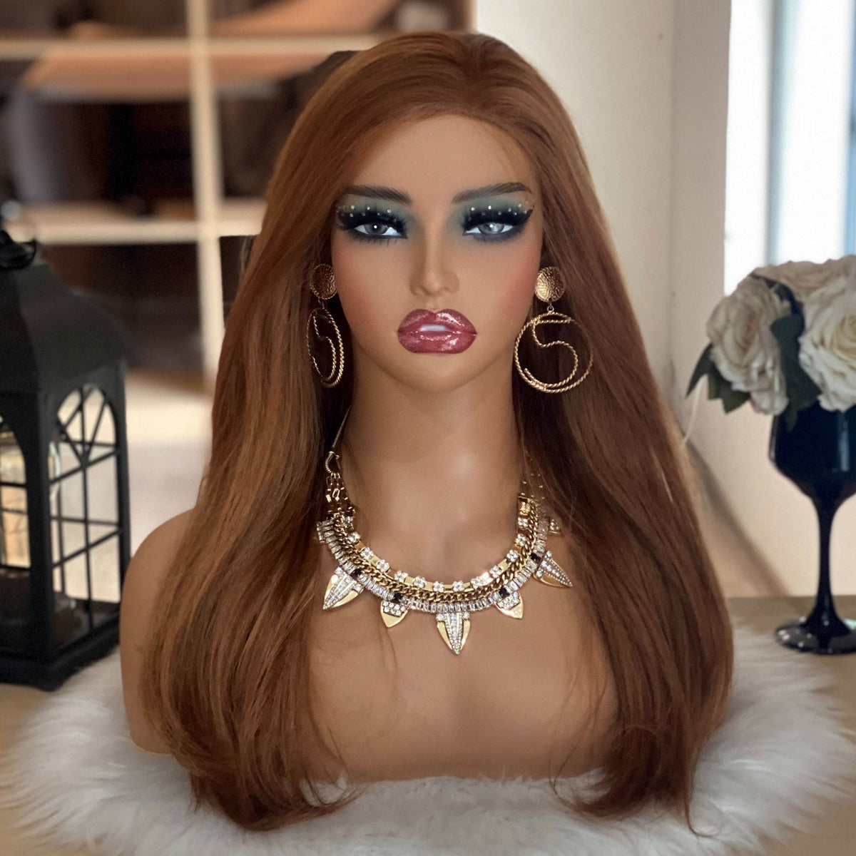 PVC Female Mannequin Head for Wig and Jewelry Display