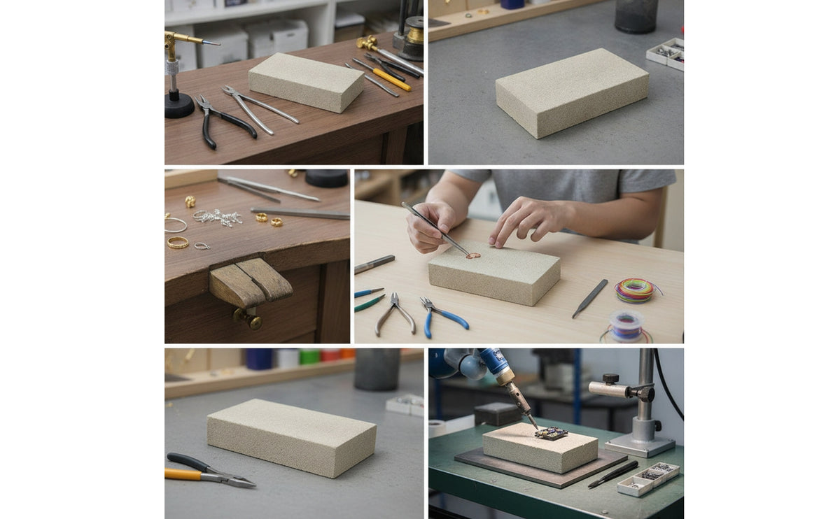 Soldering Brick Heat-Resistant Soldering Block Firebrick Fireproof Refractory Ceramic Brick Low Thermal Conductivity