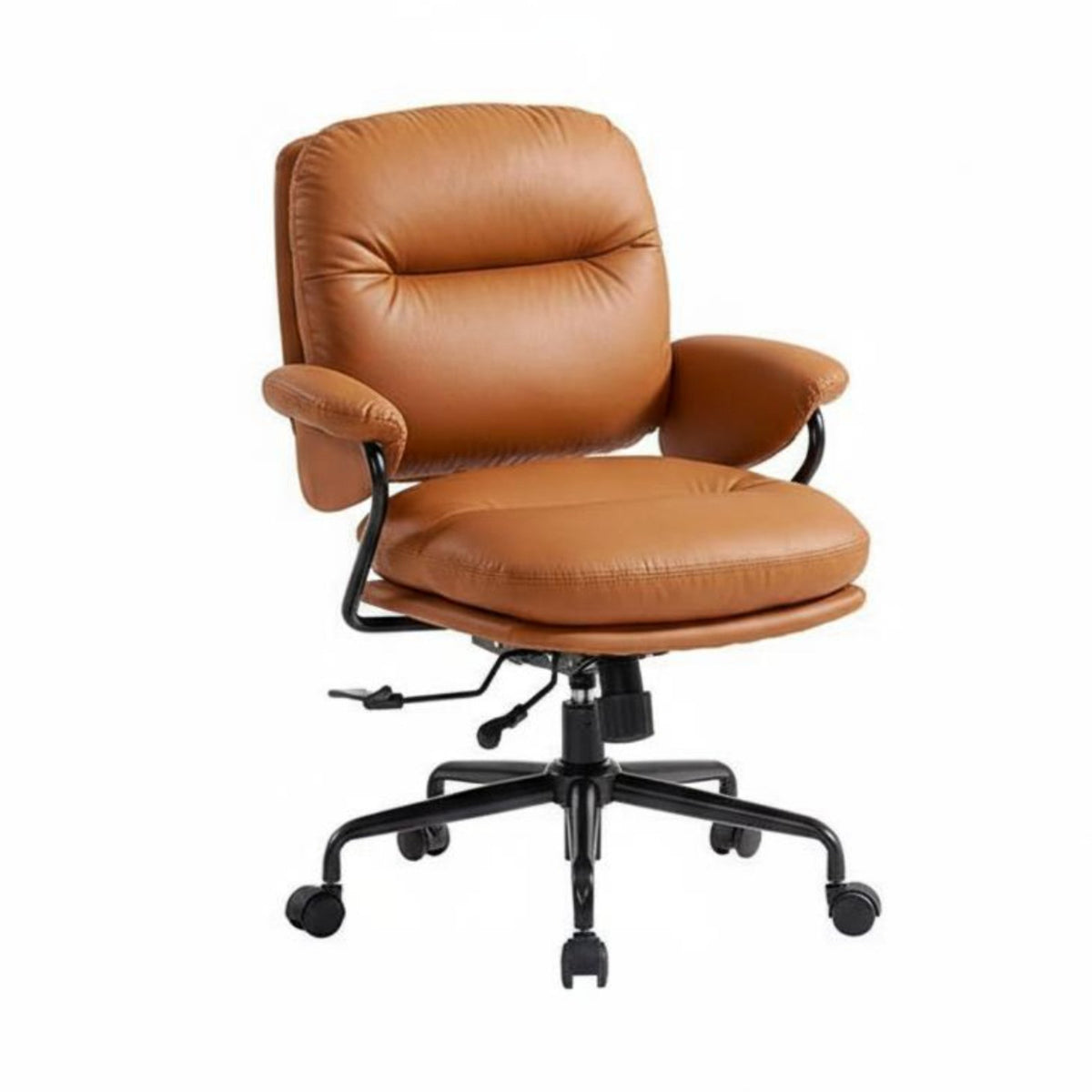 scuffResistant Upholstered rotating Chair Ergonomic Comfort Upholstered Shellspine Task Chair Plush paddinging Office Furniture Rolling Casters for Pet Owners, Home Workers, Teenagers, Study Room, Bedroom, Workspace