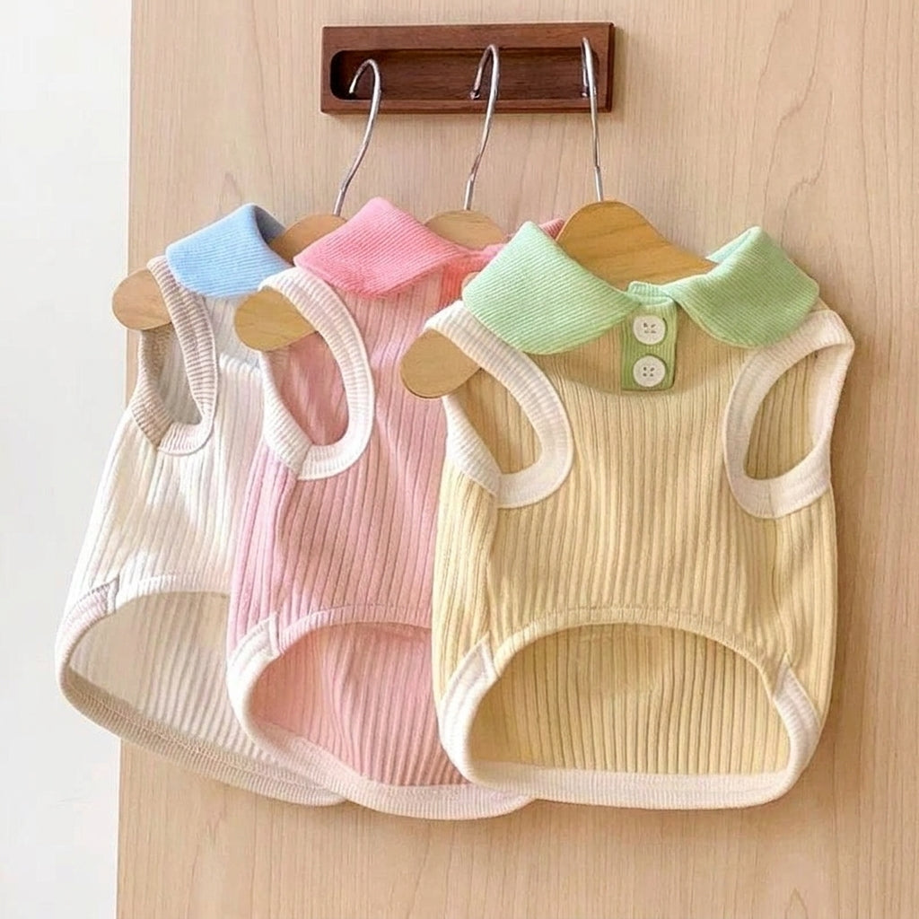 Dog T-shirt for Small Breeds in a Ribbed T-shirt Style, Small Dog Clothes, Breathable Polyester Summer Wear for Spring Summer