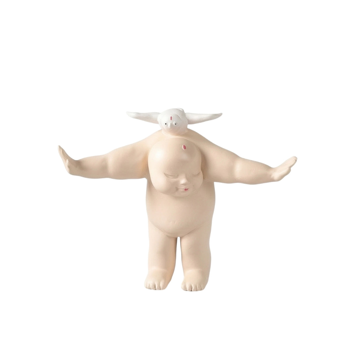Child Figurine with Animal Minimalist Sculpture Modern for Shelf