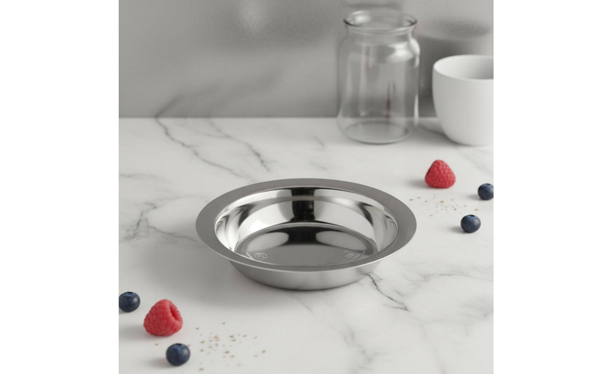 316L Stainless Steel Dish Mirror Polished Round Deep Dish Plate Easy to Clean Tableware for Camping