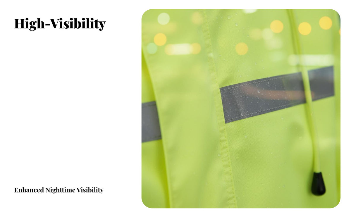 Reflective Rain Suit Windproof High Visibility Rainwear Wear-Resistant High Visibility Rain Suit for Men, Women, Riding, Rainy Weather, Roadside Work