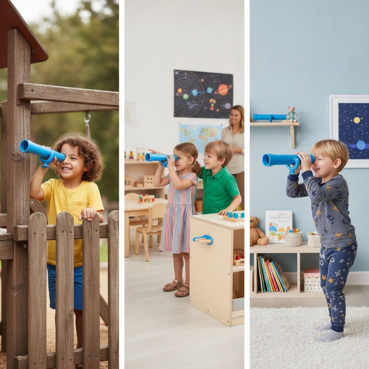 Playground Lightweight Toy Telescope with Mounting Bracket Sturdy Toy Telescope for Backyard