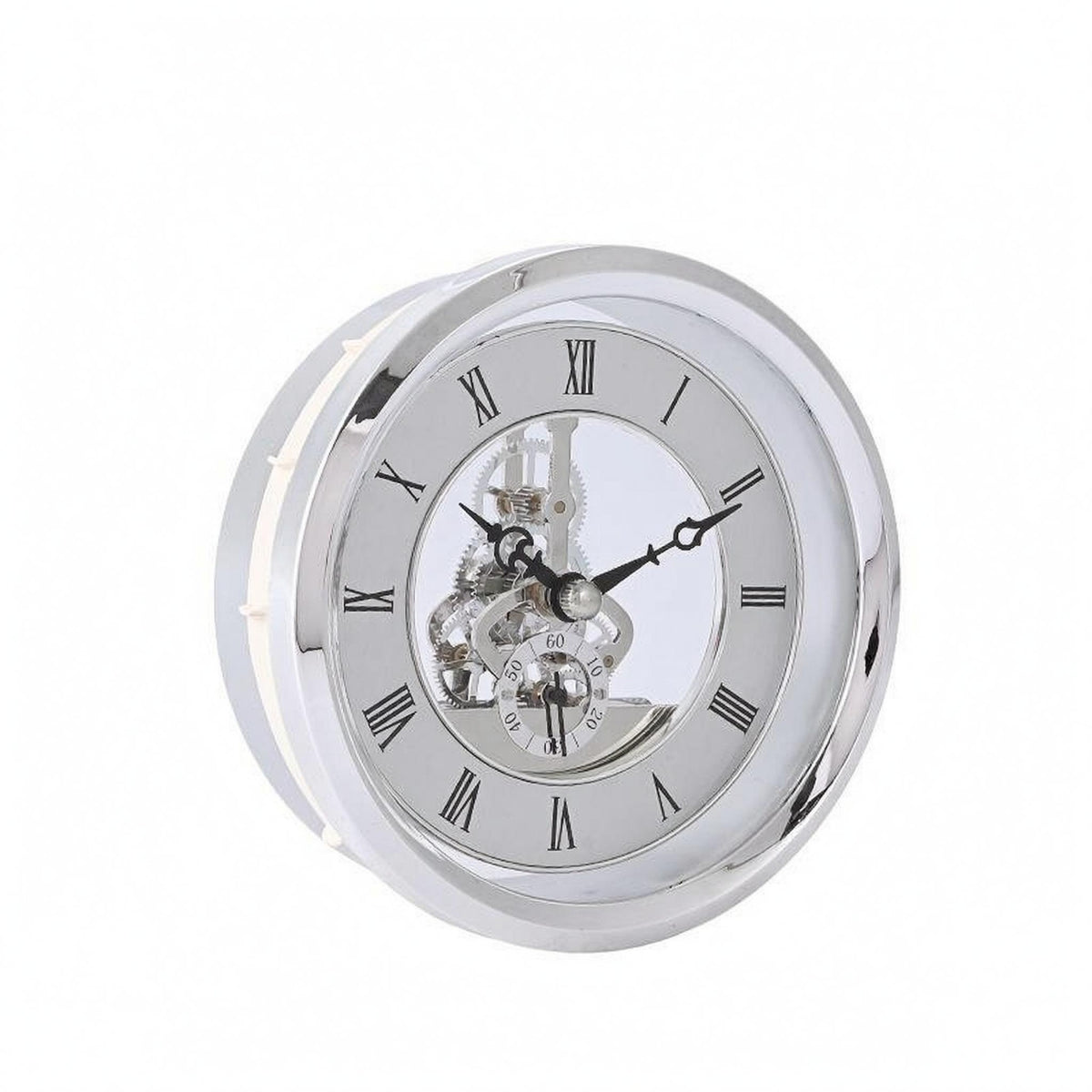 Skeleton Movement Clock Head Metal Roman Numeral Clock Head Black Hands Timepiece Part