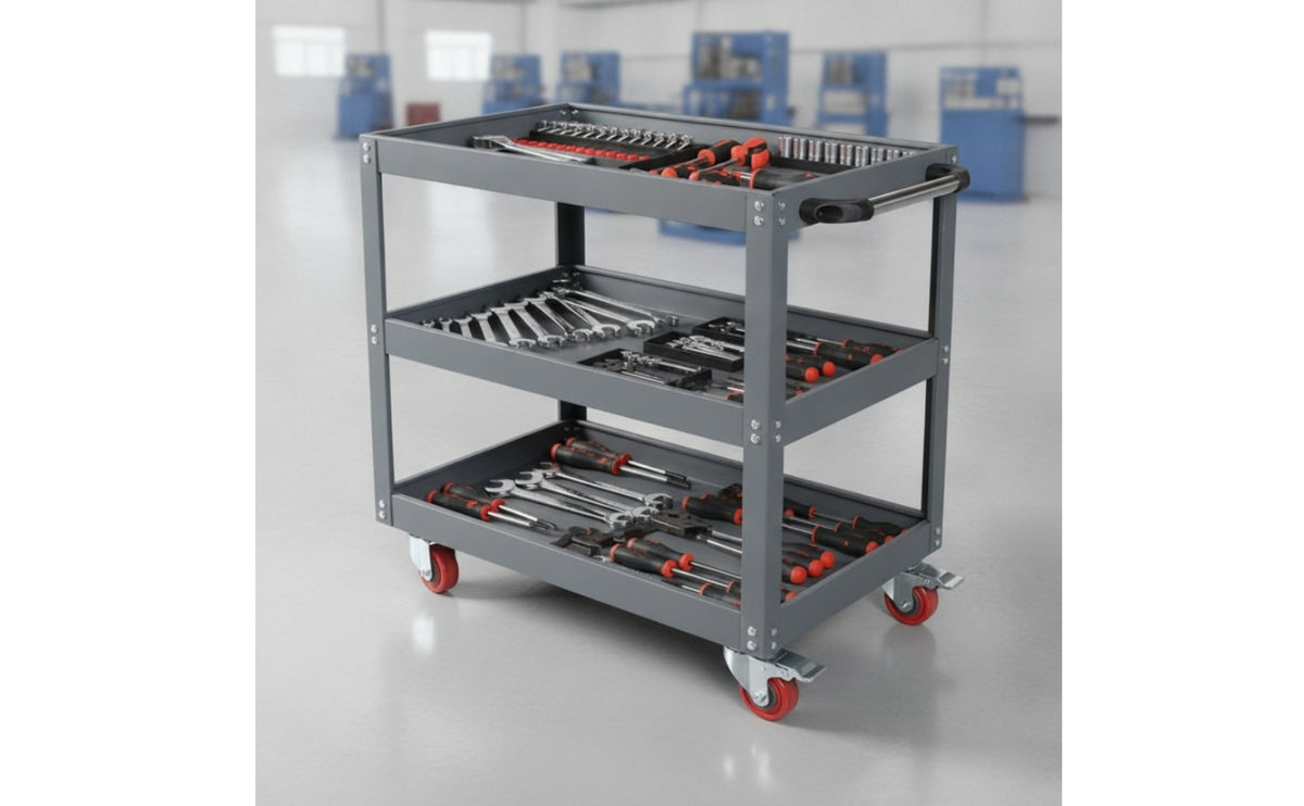 Industrial Mobile Tool Cart with Component Organizer Heavy-Duty Rolling Tool Cart Long-Lasting Portable for Mechanics, Diyers, Garage, Auto Repair Shop