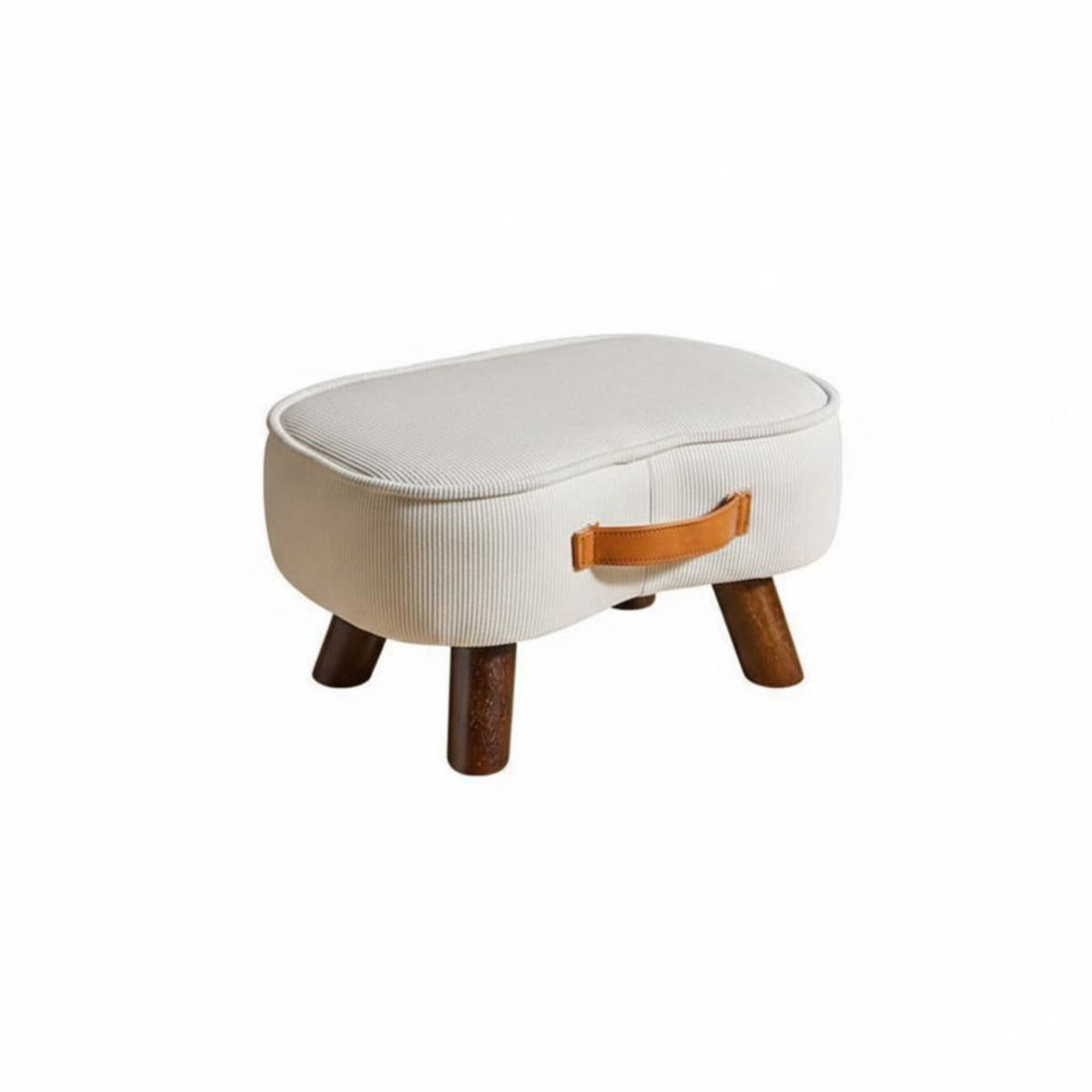 Portable with Handle Upholstered Footstool Multi-Functional Peanut-Shaped Ottoman Soft Padded Cushion Low Stool Space-Saving for Children, Adults, Parents, Living Room, Entryway, Bedroom