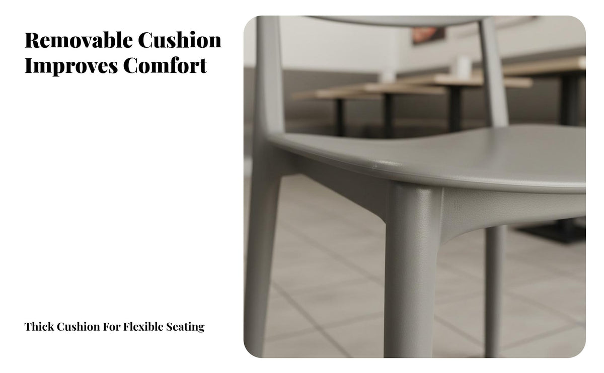 Easy to Clean Modern Plastic Dining Chair Long-Lasting Stackable Plastic Chair Lightweight Simple Dining Stool No Assembly Required for Restaurant Owners, Homeowners, Balcony, Office, Patio, Garden