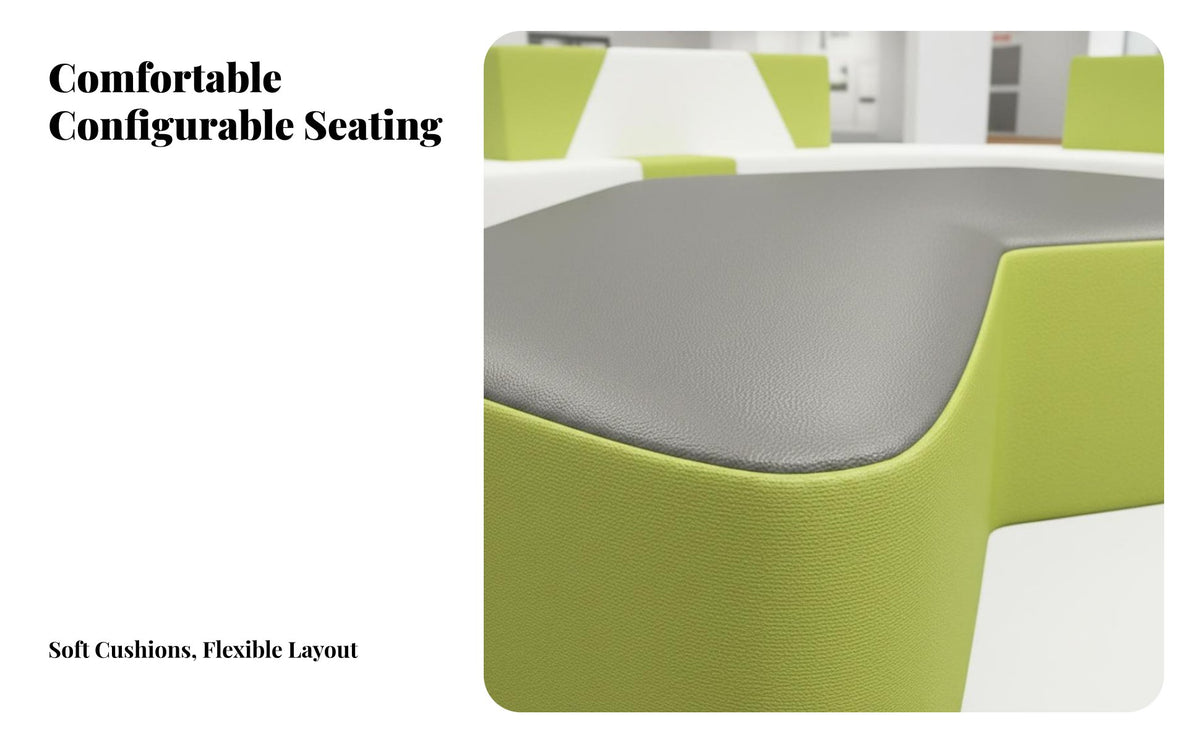 Curved Sectional Couch Modern Design Reception Sofa distinctive Shape Commercial Furniture for Parents, Business Visitors, Waiting Room, Lobby, Lounge Area