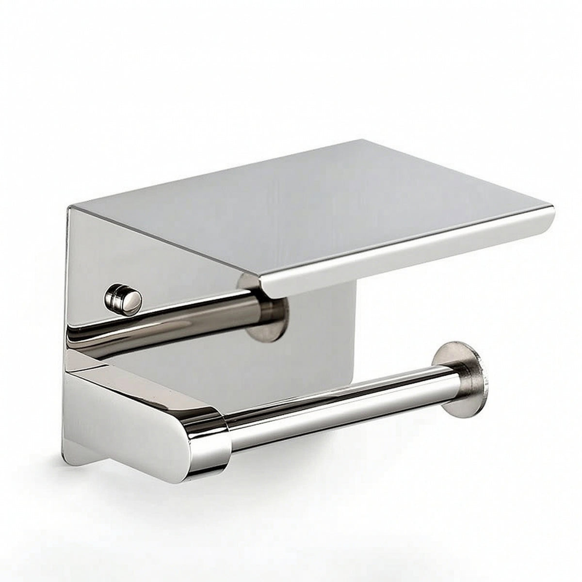 Wall-Mount Bathroom Tissue Holder with Shelf Space-Saving Bathroom Accessory