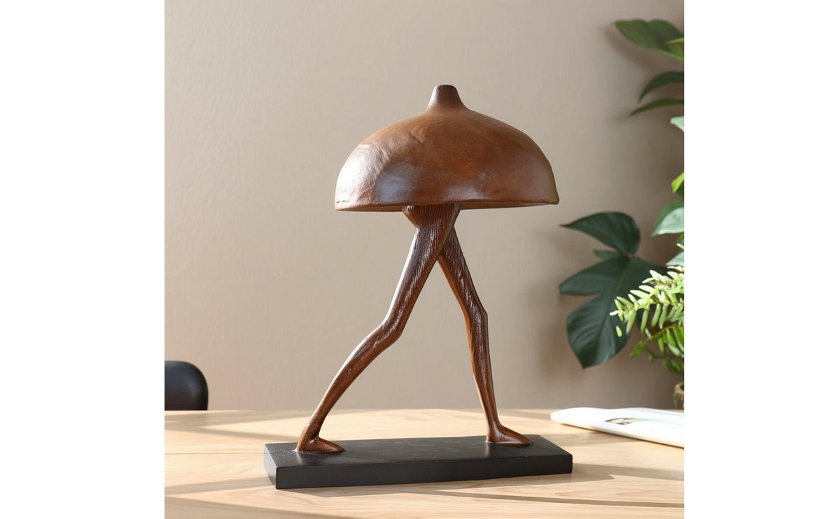 Mushroom Figurine Sculptural Mushroom Sculpture Textured Abstract Sculpture for Art Collectors, Uncluttered Design Fans, Entryway, Cabinet