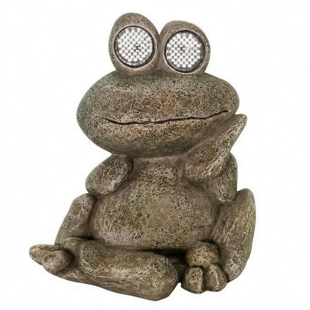 Solar Frog Ornament Seated Design Solar Frog Statue Outdoor Decor for Living Room