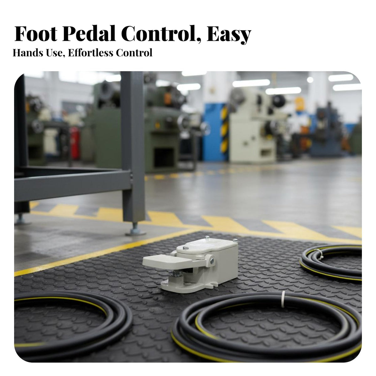 Self-Resetting Foot Pedal Switch Hands-Unrestricted Operation Industrial Foot Switch Non-Slip Base Machine Controller Heavy-Duty Construction for Factory Workers, Woodworkers, DIY Enthusiasts, Factories, Workshops, Production Lines, Woodworking