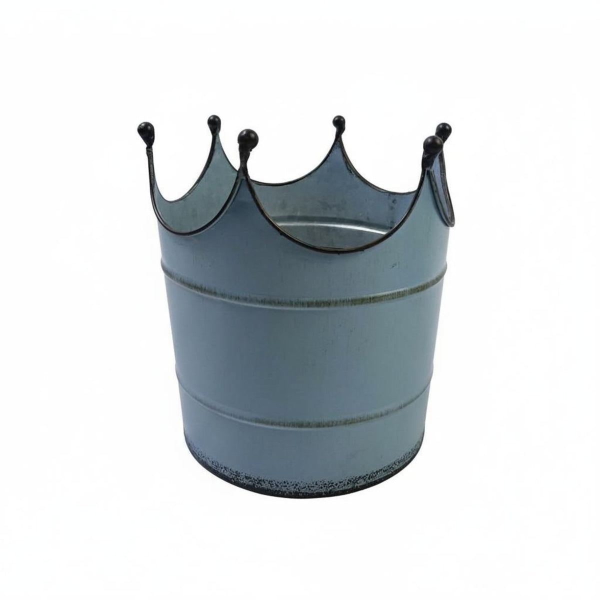 Vintage Iron Flower Container Pot Crown Shaped Planter With Drainage Hole Crown Shape Planter for Tabletop