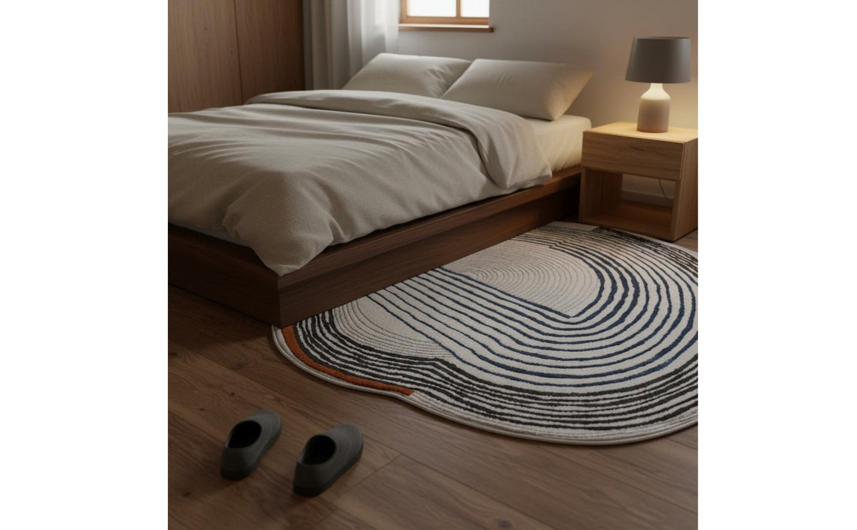 Light Luxury Irregular Shape Rug Easy to Clean Irregular Shaped Rug Washable Freeform Shape Carpet Soft Feel for Living Room, Under Coffee Table, Bedside, Bedroom