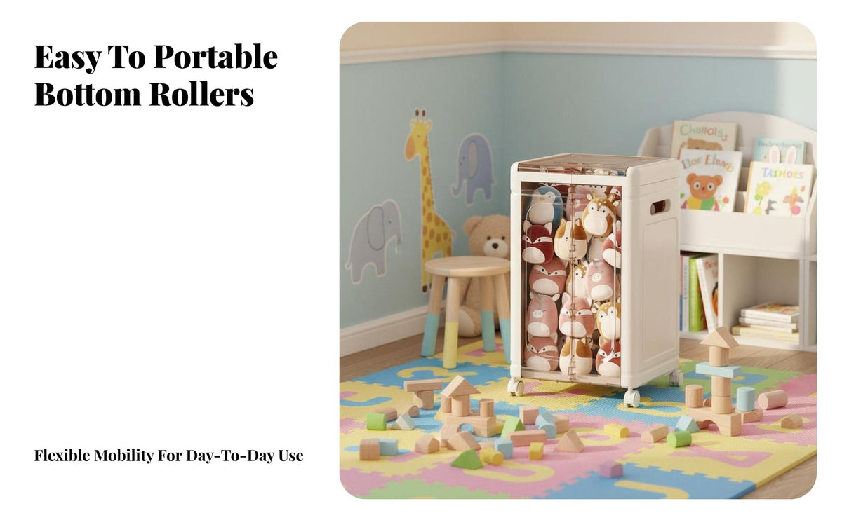 Wheeled Toy Storage Cabinet Large Capacity Rolling Toy Trolley Youngster-Appropriate Design Playroom Container for Children, Young Children, Nursery