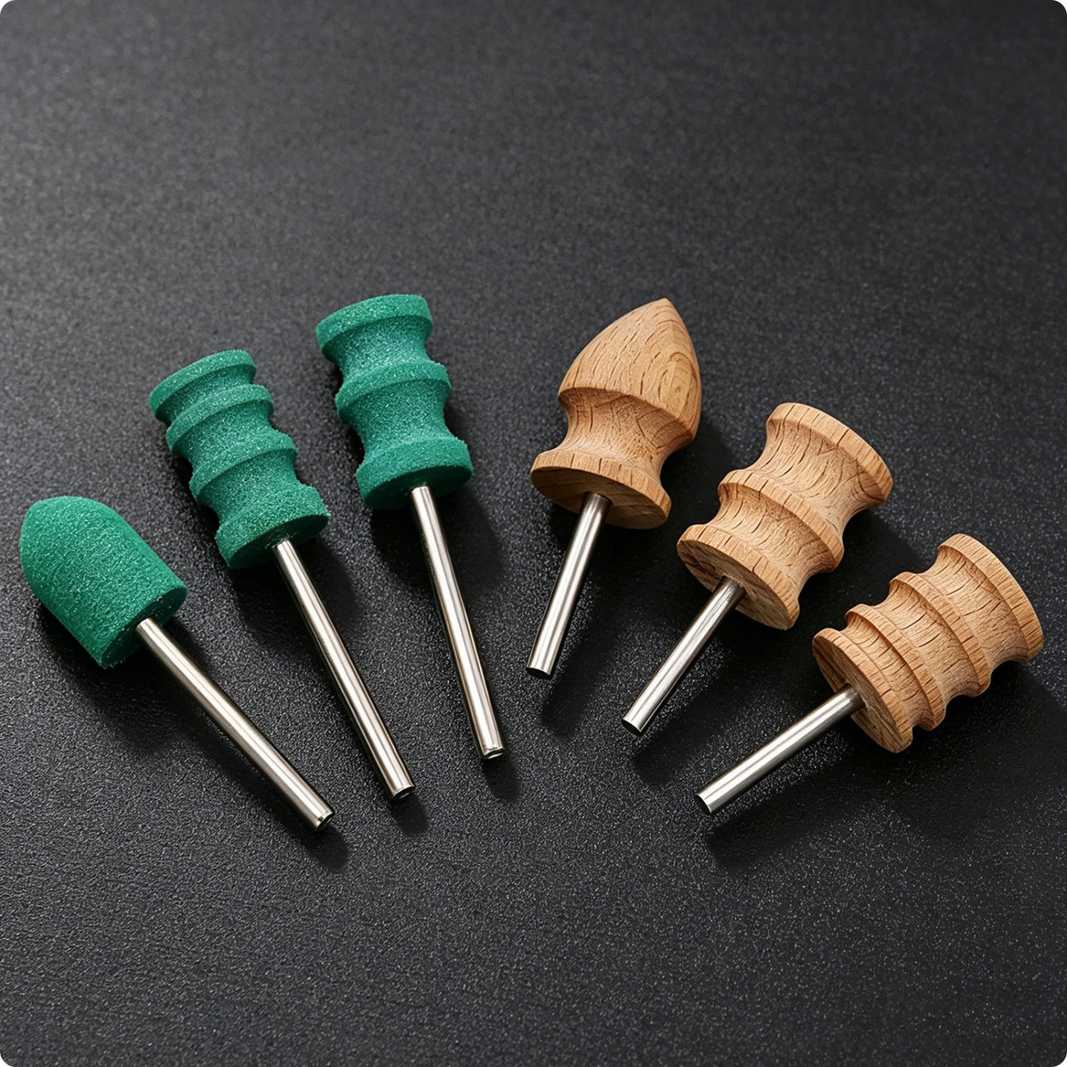 6 Pieces Leather Edge Burnishing Bits 400 Grit Wood Burnishing Wheel Easy to Use Craft Tool for DIY Makers