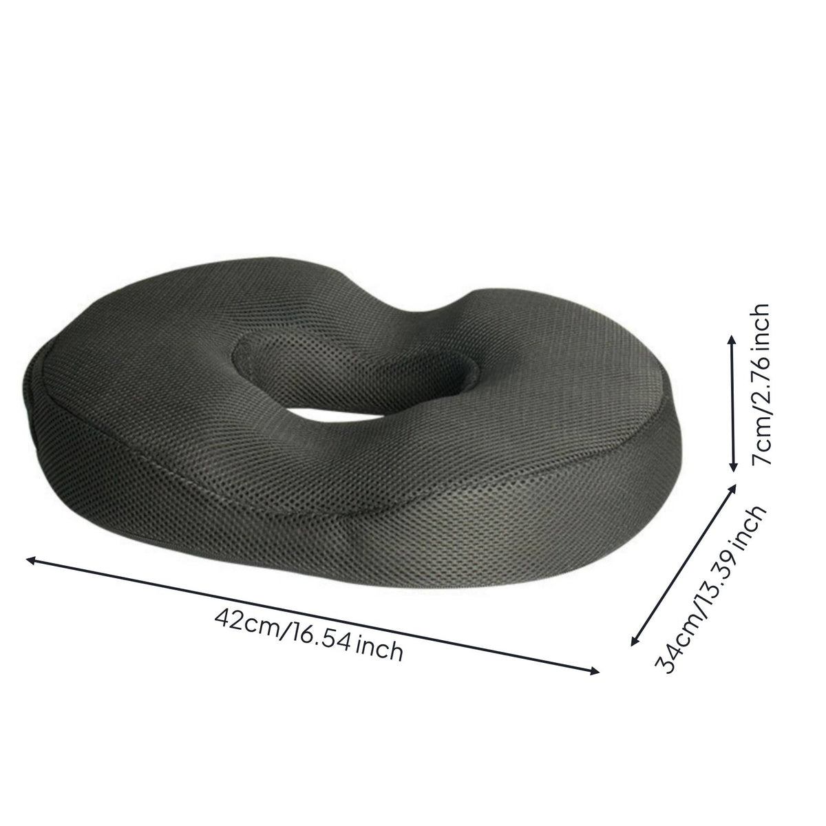 Breathable Gel Memory Foam Seat Cushion Washable Cover Tailbone Pain Relief Cushion Portable Handle for Long Sitting People, Car