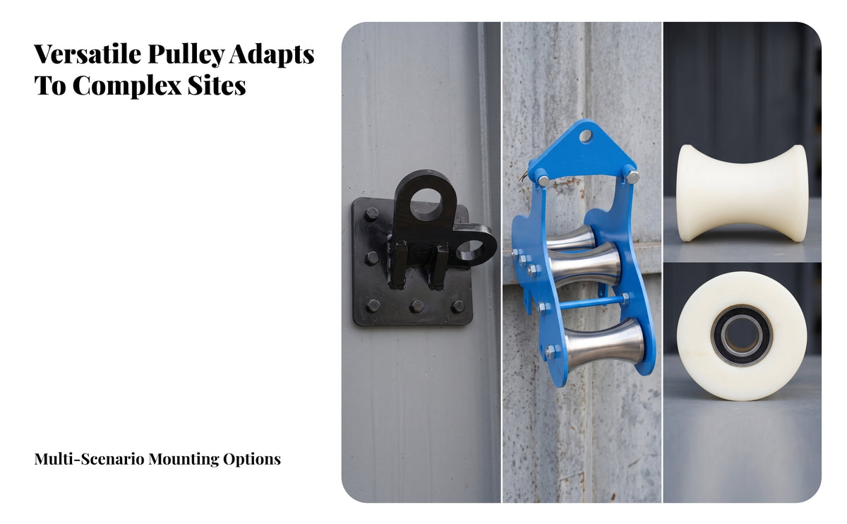 Heavy-Duty Wire Pulling Pulley | Smooth Rotating Grooved Wheel, Cable Guide Pulley, for Electrical Installation