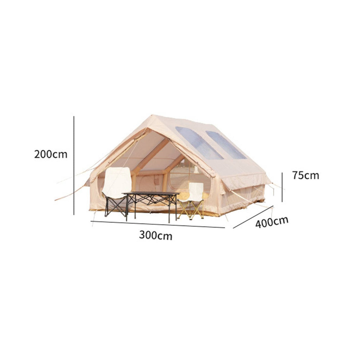 Oxford Textile Inflatable Tent Waterproof Automatic Inflatable Tent Spacious Interior Outdoor Shelter Windproof for Glamping