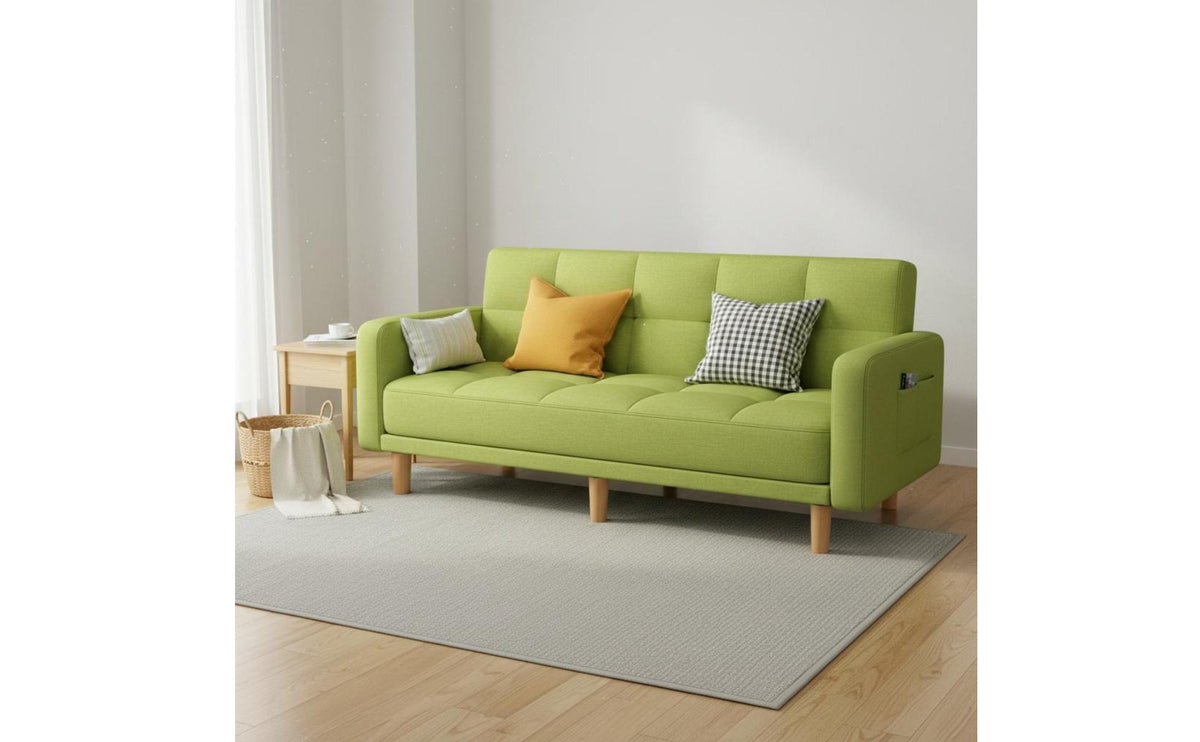 Foldable Sleeper Sofa Space Saving Modern Futon Bed Adjustable Backrest Double-Use Loveseat Bed for Bedroom, Living Room