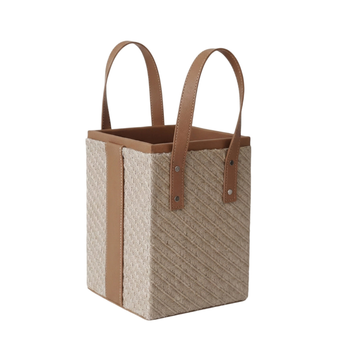 Woven Basket with Handles Woven Container Basket Rectangular