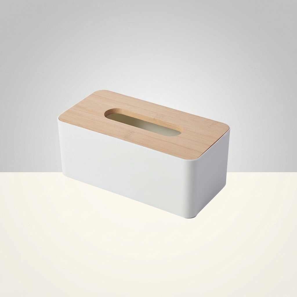 Tissue Box for Home Office and Living Room, Modern Minimalist Box of Tissues with Wood Lid, Multi-purpose Rectangular Boxes of Tissues, 1 Pack