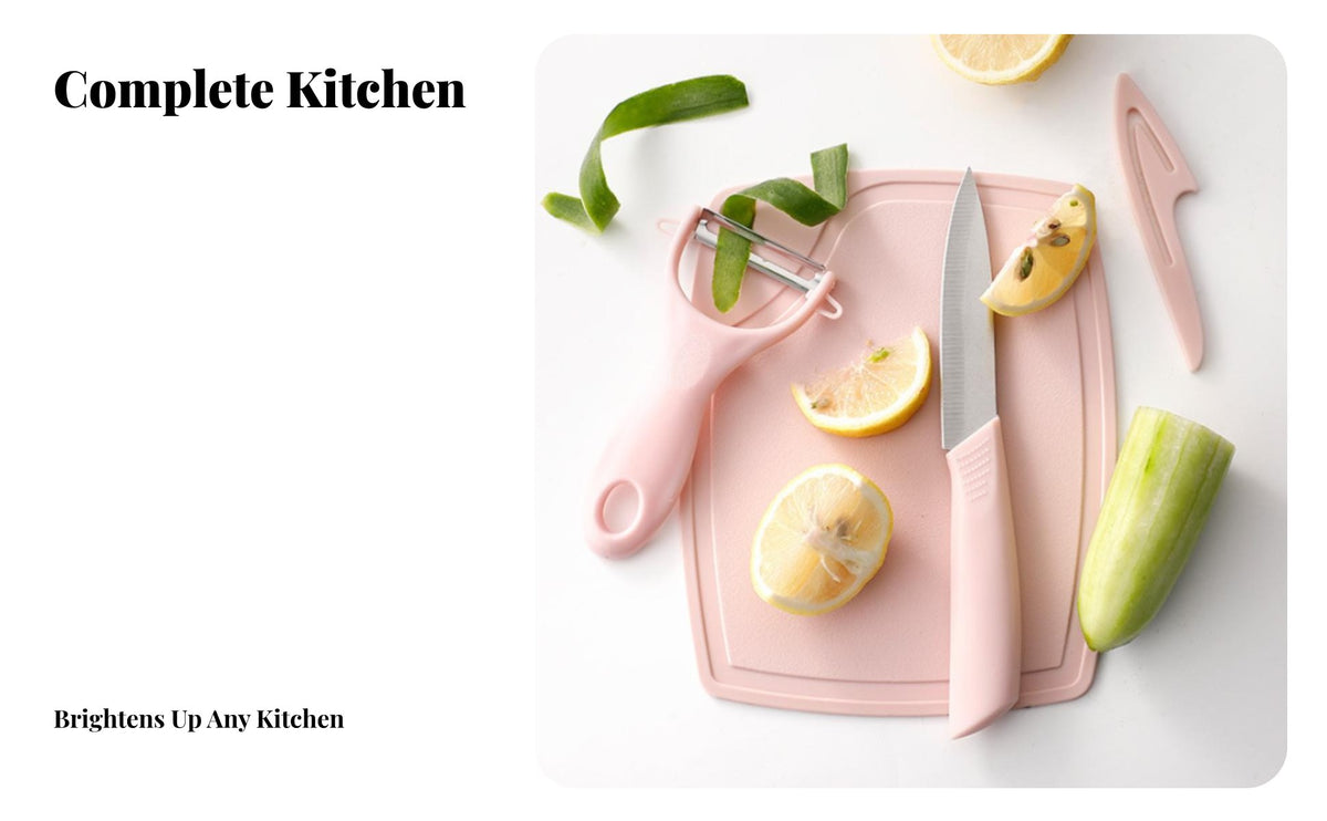 3 Pieces Fruit Paring Tool Cutting Board Set Multi-Versatile Fruit Set Stainless Steel for Parents, Home Cooks, Camping, Office, Outdoor