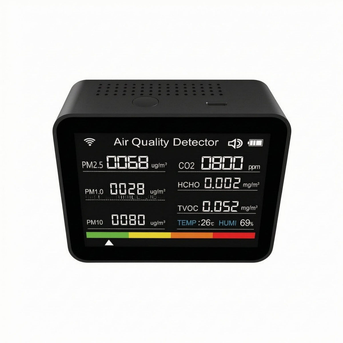 Built-in Display Digital Air Quality Monitor Temperature and Humidity Indoor Air Quality Tester Handheld Formaldehyde Monitor Compact