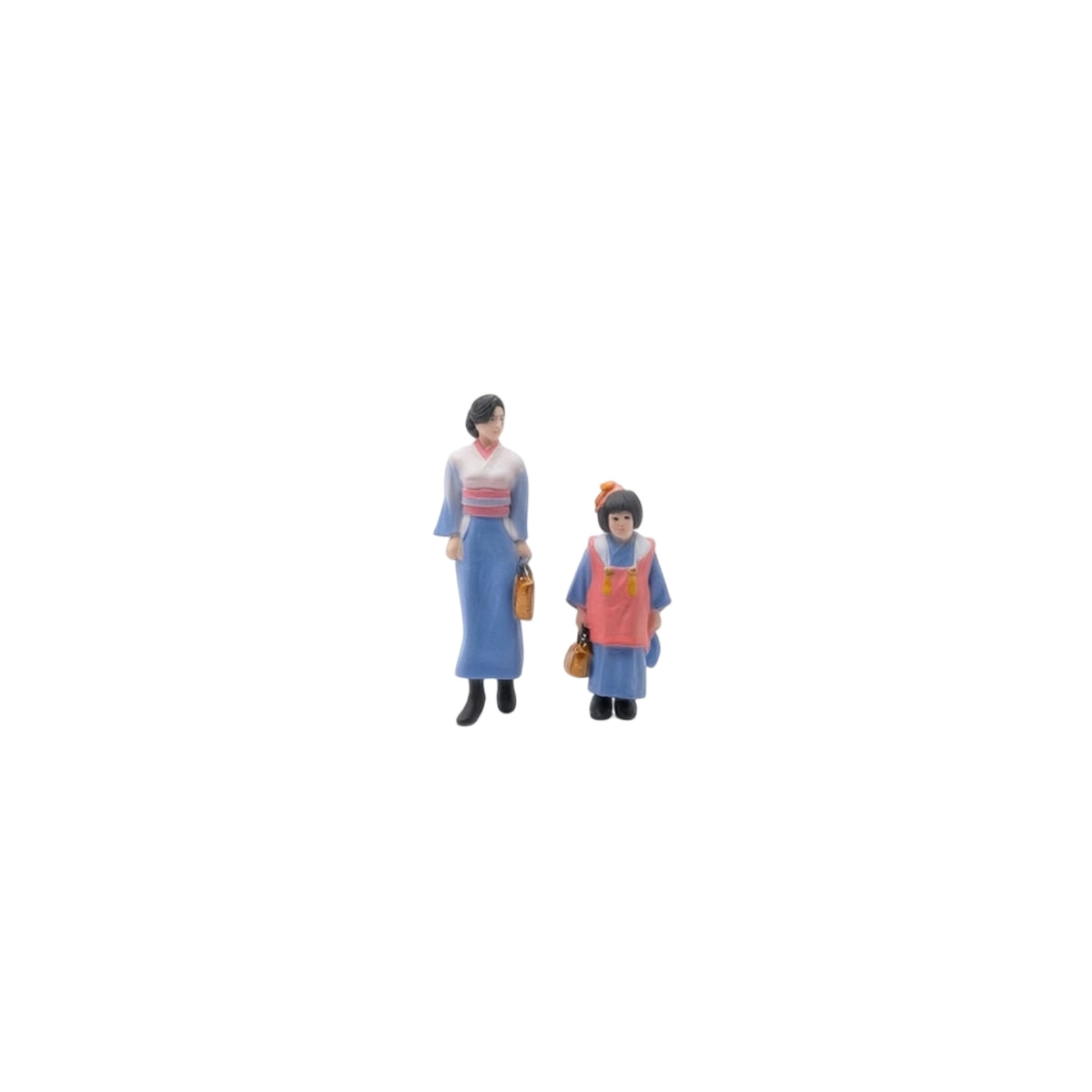 2 Pieces Mother and Daughter Figures Painted Outing Figure Model Collectible Miniature for Collectors, Hobbyists, Cabinet Displays