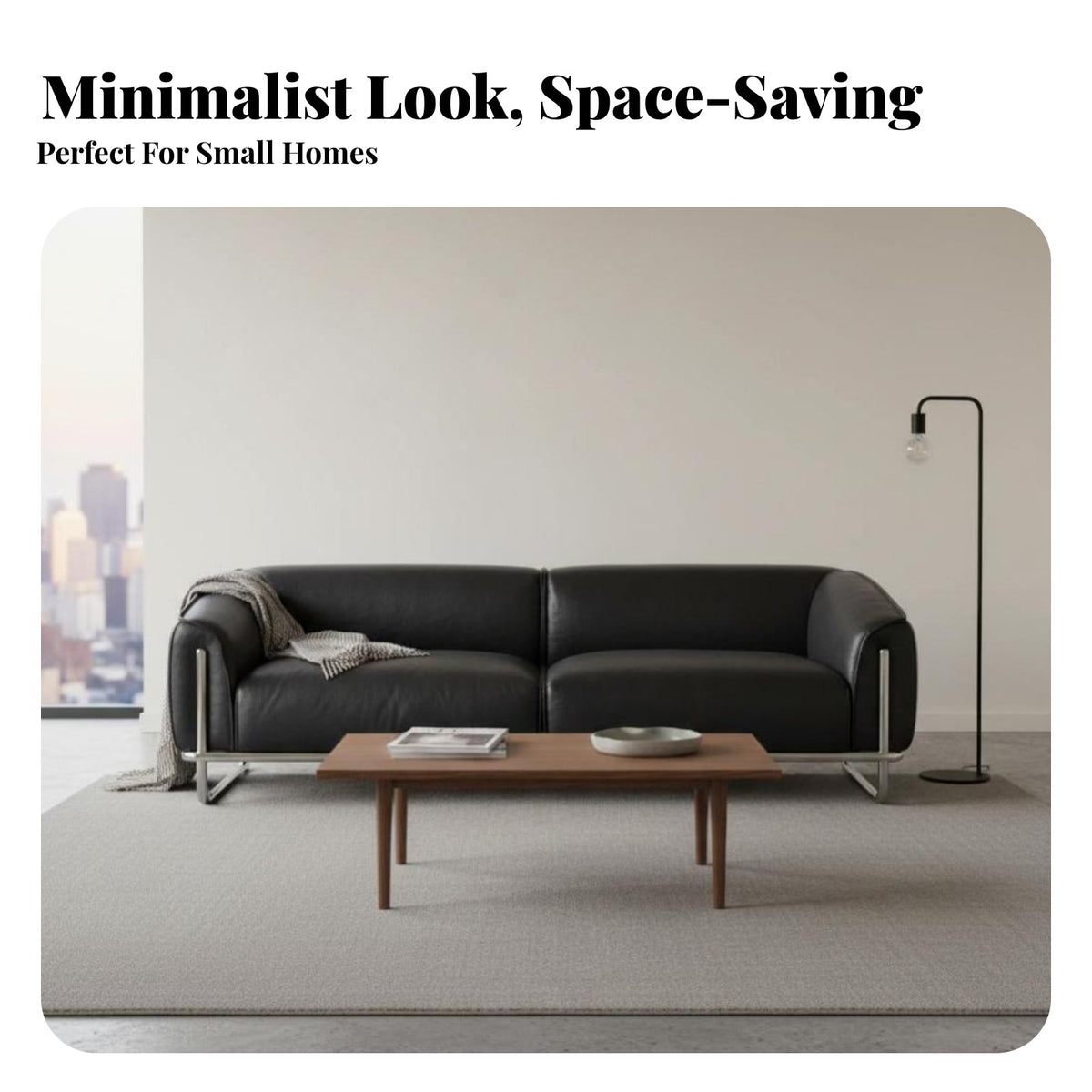 Modernist Design Straight-Line 3-Person Settee architectural design Sofa Minimalist Aesthetic Couch Vintage Inspired for Apartment Dwellers, Homeowners, Pet Owners, Office