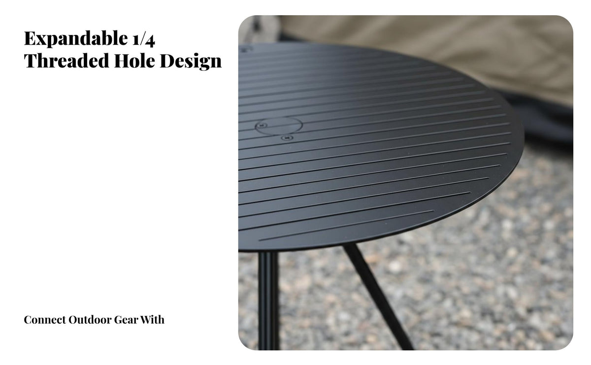 Lightweight Round Tripod Stand Weather-Resistant Camping Equipment Rust-Proof Portable Table Stable Structure for Picnickers, Homeowners, Picnic, Beach, Backyard, Garden
