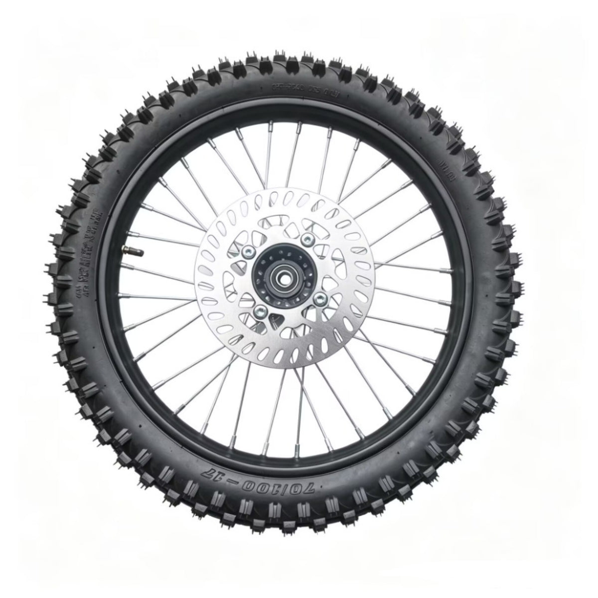 Knobby off-Terrain Motorcycle Front Wheel Spoked Front Wheel Assembly Pre-Mounted Complete for Motorcyclists